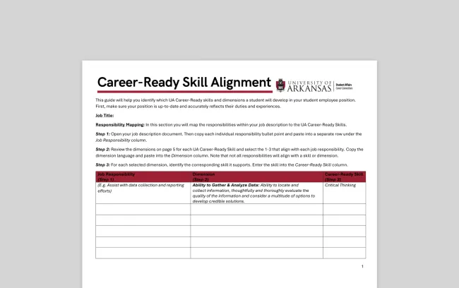 Skill Task Alignment Career Ready Skill Alignment